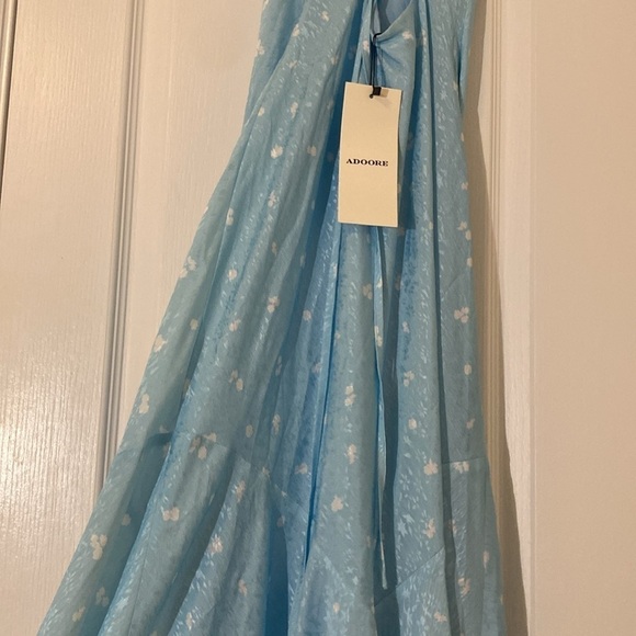 NWT Adoore Verona Dress Pool Blue Strappy Open Back Midi Dress Size 34 - US 4 - Picture 9 of 16